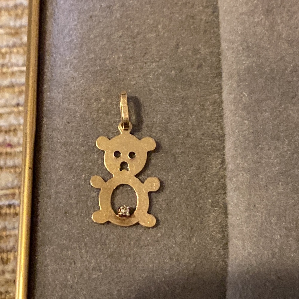 💎🧸💎EUC Like New 14K Teddy Bear Diamond Pendant